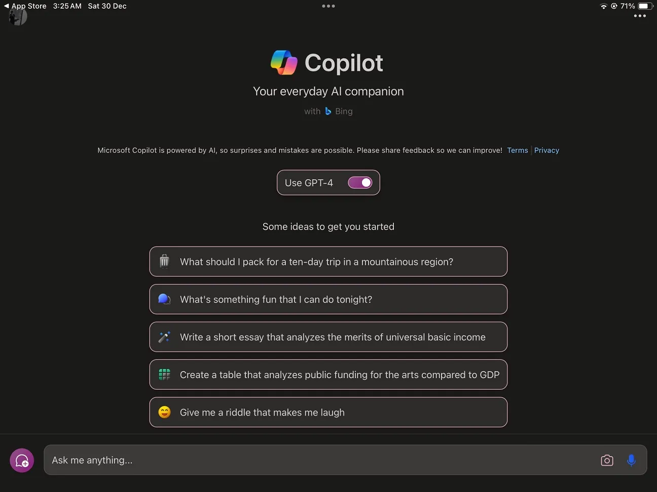 Microsoft Copilot pour iOS