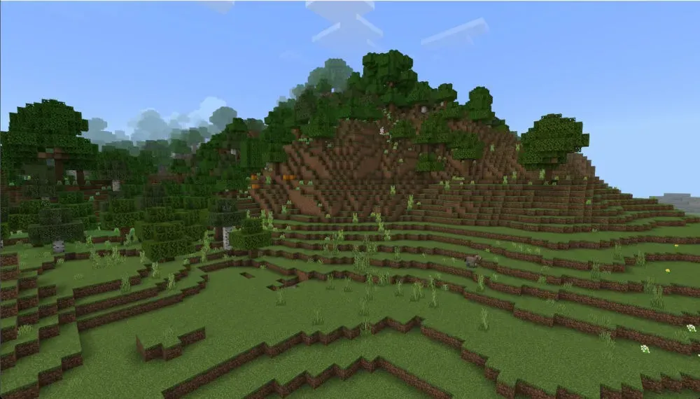 Minecraft 基岩版中的山。
