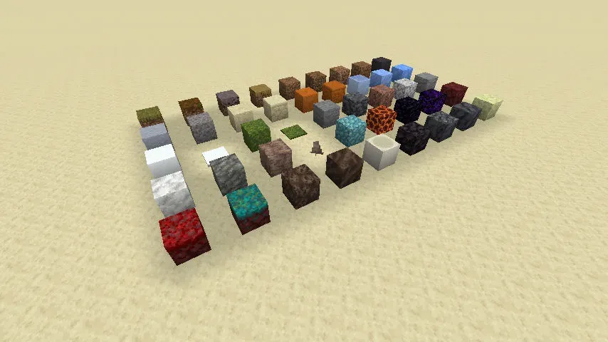 partie de la palette de blocs dans Minecraft.