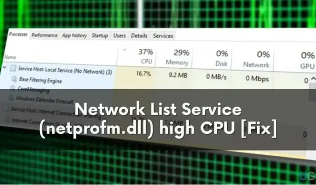 Netzwerklistendienst (netprofm.dll) hohe CPU-Auslastung [Fix]