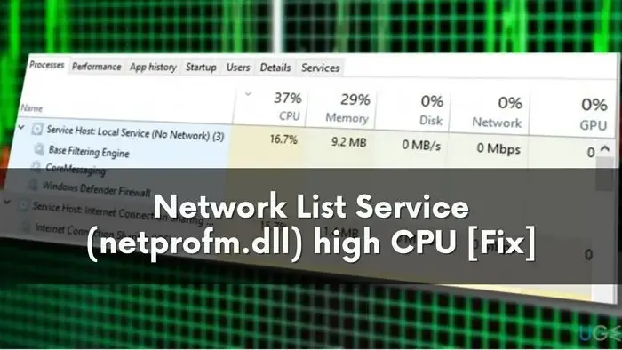 Netzwerklistendienst (netprofm.dll) hohe CPU-Auslastung