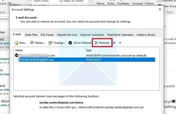 Outlook Remover Perfil