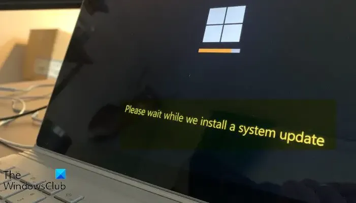 시스템 업데이트를 설치하는 동안 잠시 기다려 주세요.