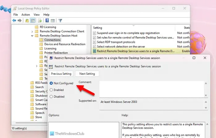Desktop remoto bloccato su Attendi in Windows 11/10