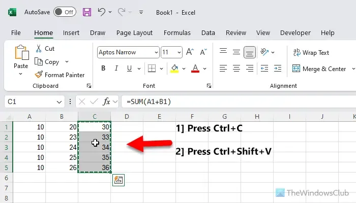 Excel에서 수식을 제거하고 텍스트를 유지하는 방법