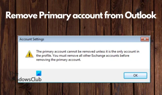 Hoe het primaire account uit Outlook te verwijderen