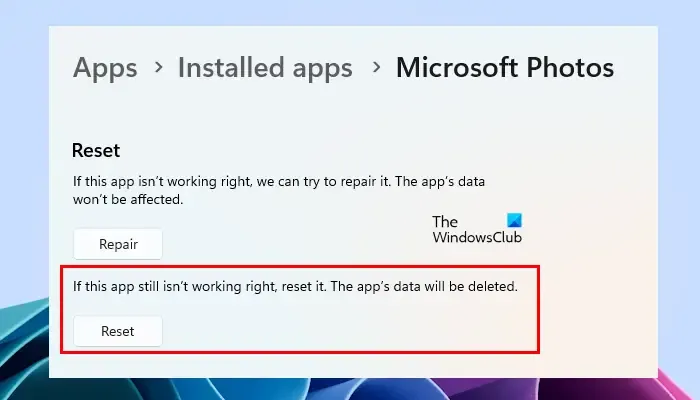 Restablecer fotos de Microsoft