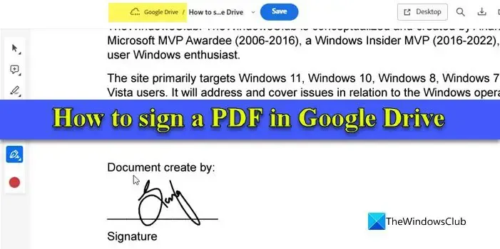 Firma un PDF su Google Drive