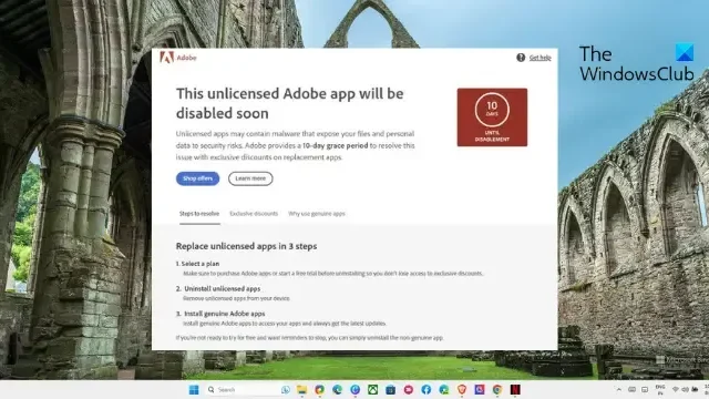 Esta aplicación de Adobe no original se desactivará pronto [Solución]