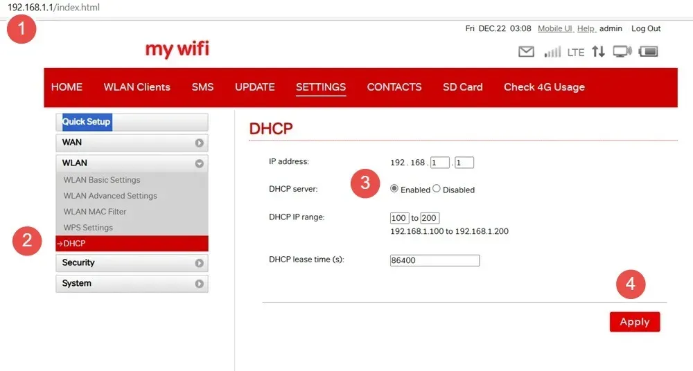 DHCP inschakelen i