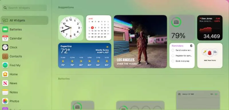 Desinstalar o widget do clima no Mac
