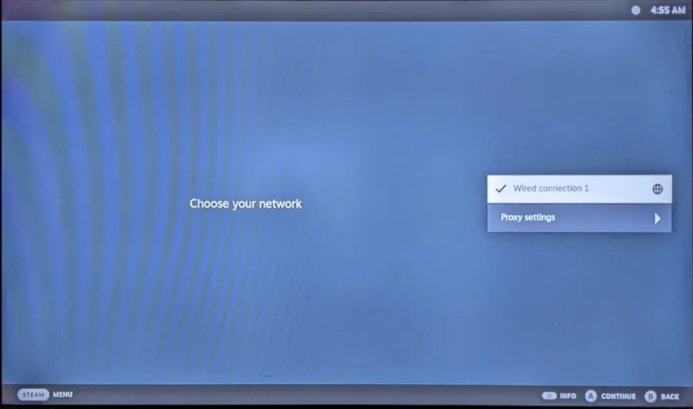Ein Screenshot, der die verfügbaren Netzwerkschnittstellen für die Maschine zeigt.