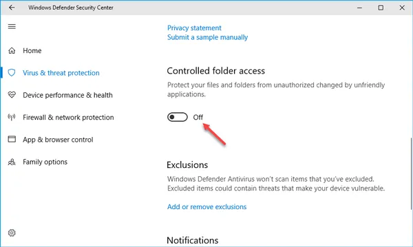 Windows 10 でフォルダー アクセスの制御を使用する方法
