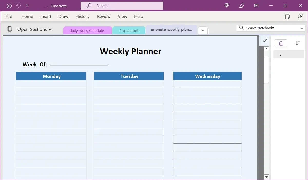 Modelo de planejador semanal do Calendar Labs