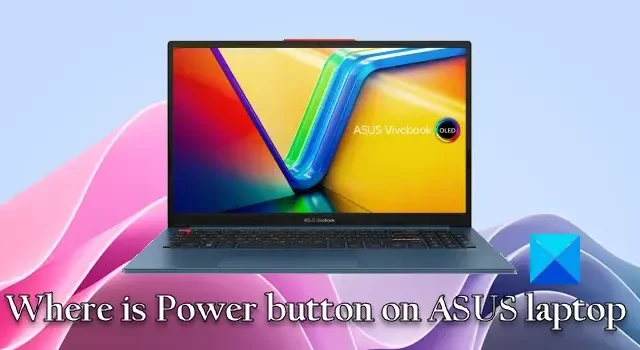 Waar bevindt zich de aan/uit-knop op de ASUS-laptop?