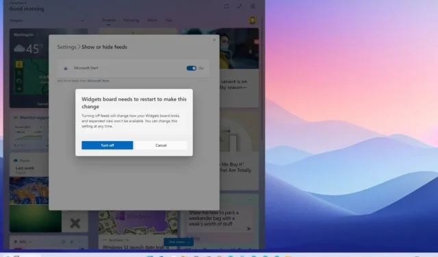 如何在 Windows 11 上停用小工具的動態消息