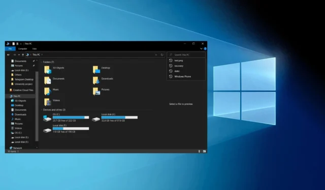 Microsoft、Windows 10のファイルエクスプローラーを19H2以前のバージョンに戻し、OneDriveの検索バーを削除