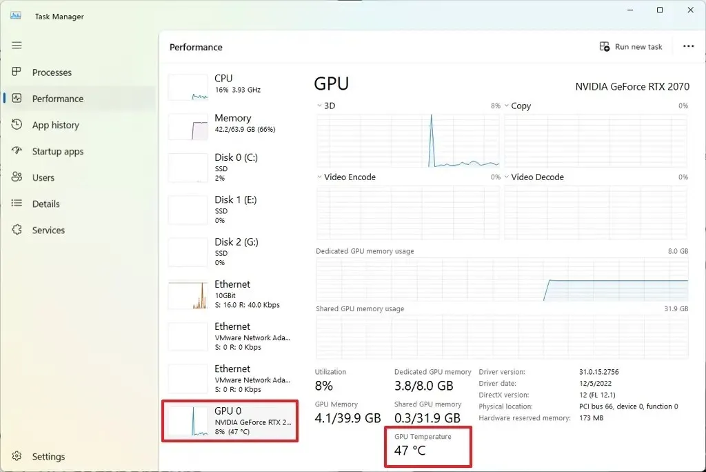 GPU-Temperatur im Task-Manager