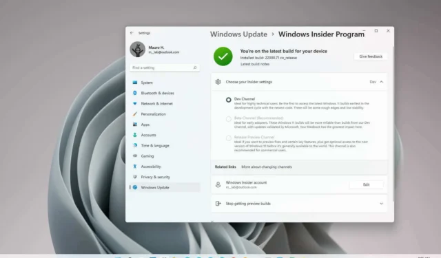 Rastreador de histórico de compilação do Windows 11 Insider Preview