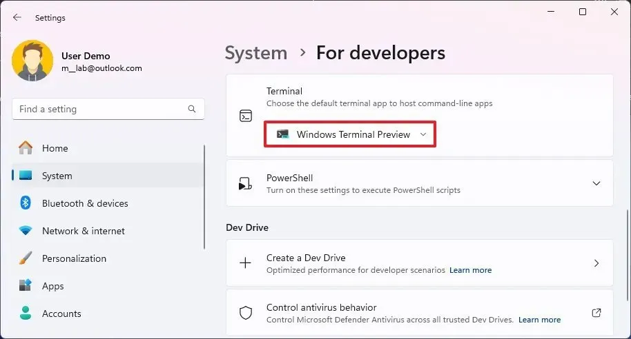 Windows 11 für Entwickler: Terminal-Standard ändern