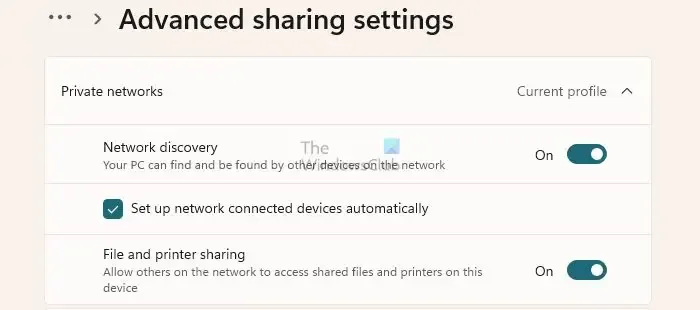 Configurações de compartilhamento avançadas do Windows