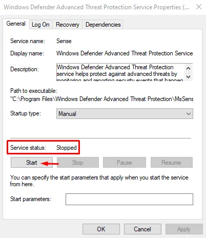 Servizio antivirus Windows Defender