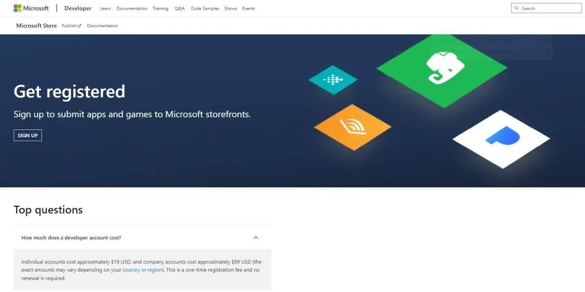Modalità Xbox Dev Registra un account sviluppatore