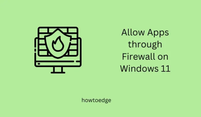Windows 11에서 방화벽을 통해 앱을 허용하는 방법