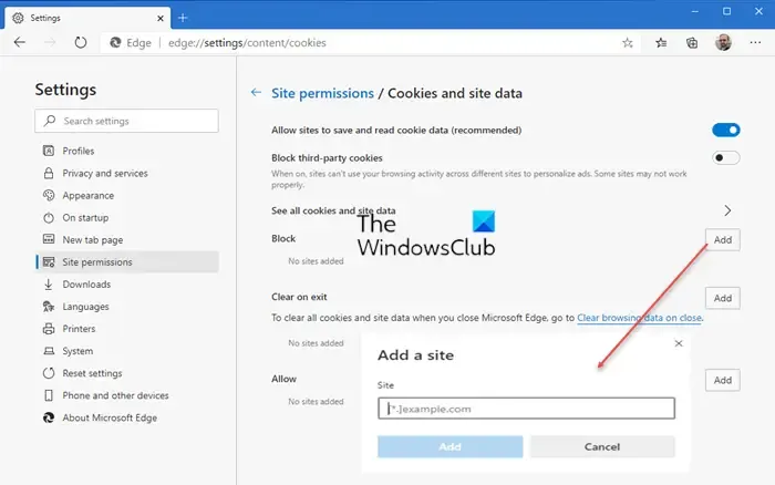 Permitir o bloquear Cookies en Microsoft Edge