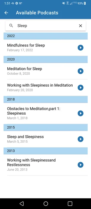 Odkrywanie podcastów dotyczących snu w aplikacji Mindful na Uniwersytecie Kalifornijskim w Los Angeles
