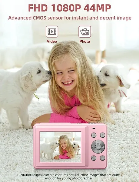 Cyfrowa kamera dla dzieci Camkory FHD 1080p 44mp