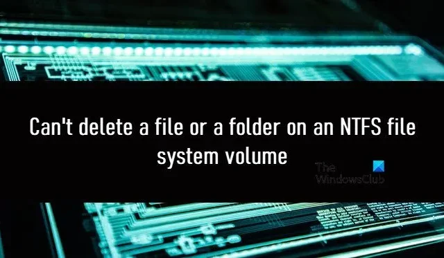 No se puede eliminar un archivo o una carpeta en un volumen del sistema de archivos NTFS