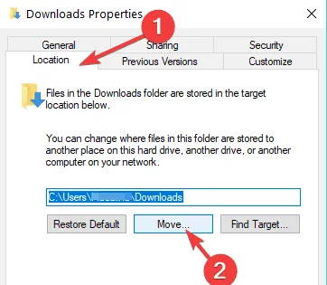 Ändern Sie den Speicherort des Download-Ordners auf dem PC