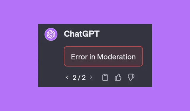 Risolto: errore nella moderazione su ChatGPT