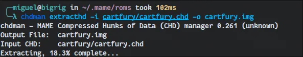 Konvertierung einer CHD-Datei in eine IMG-Datei.