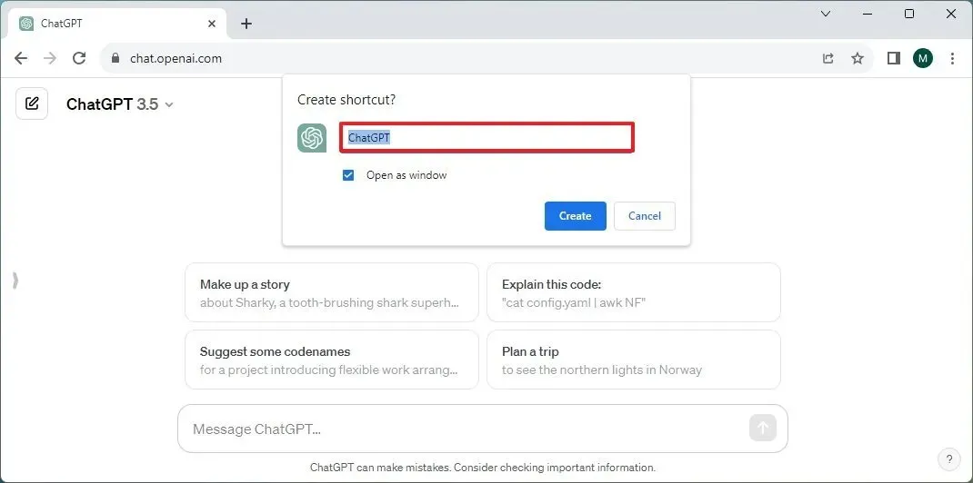 Instalación de la aplicación Chrome abierta como opción de ventana