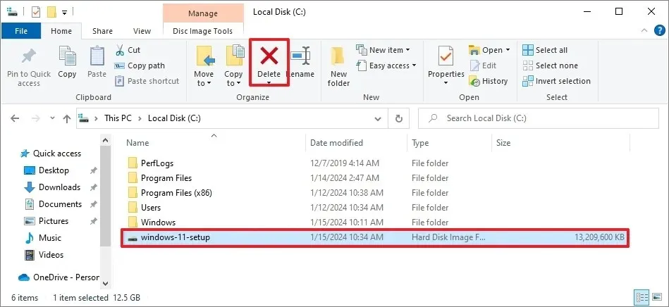 Eliminar el archivo VHDX de Windows 11