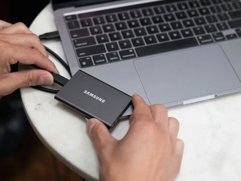 Samsung SSD op de laptop