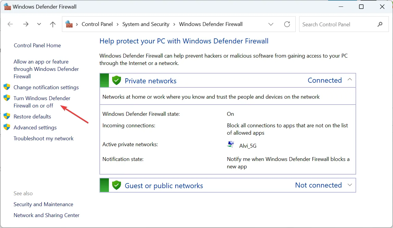 firewall di Windows Defender