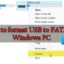 So formatieren Sie USB auf FAT32 auf einem Windows-PC