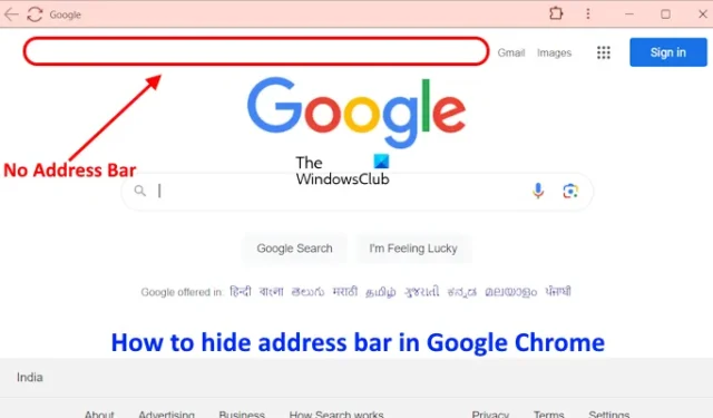 Hoe de adresbalk in Google Chrome te verbergen