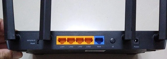 Achterkant van een router