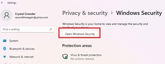 Come disattivare permanentemente Windows Defender in Windows Apri Sicurezza di Windows