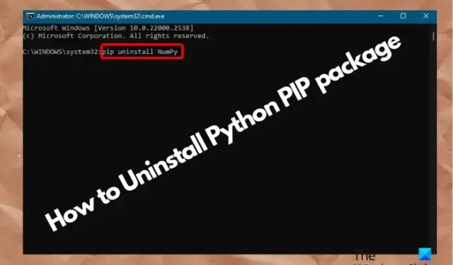 Comment désinstaller le package Python PIP et ses dépendances