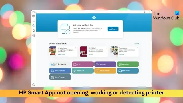 Die HP Smart App öffnet sich nicht, funktioniert nicht und erkennt den Drucker nicht