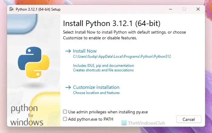 Windows 11/10にPythonをインストールする方法