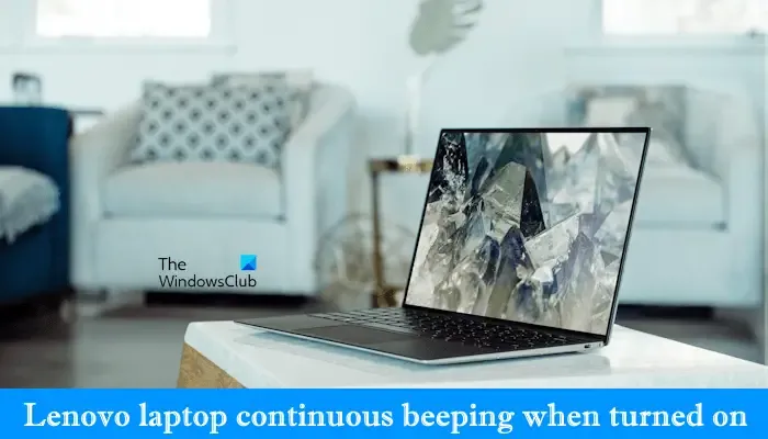 Bip contínuo do laptop Lenovo ativado