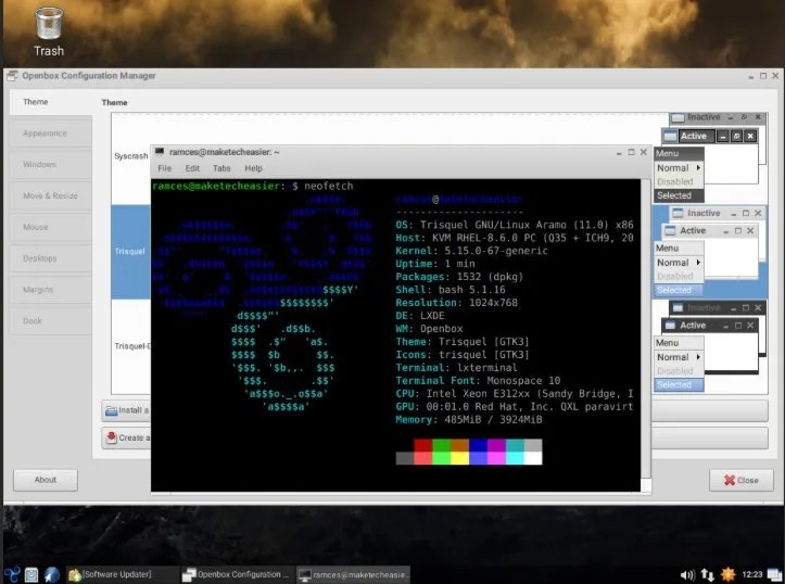 Een screenshot van de standaard Trisquel Linux-desktop.