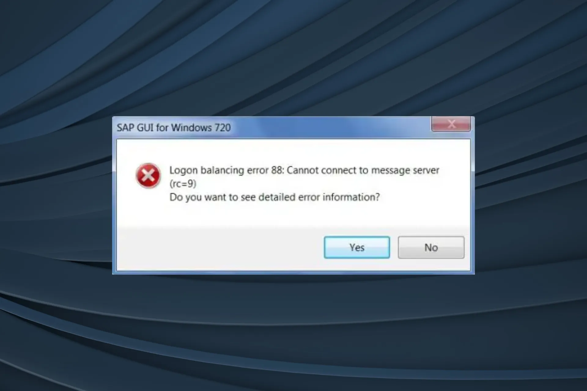 correction de l'erreur d'équilibrage de connexion 88 dans SAP GUI
