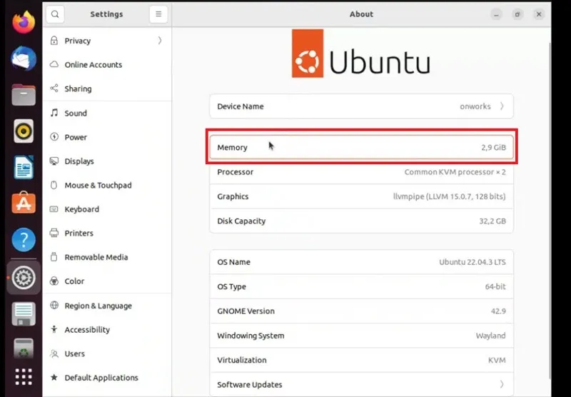 Znajomość pamięci Ubuntu z